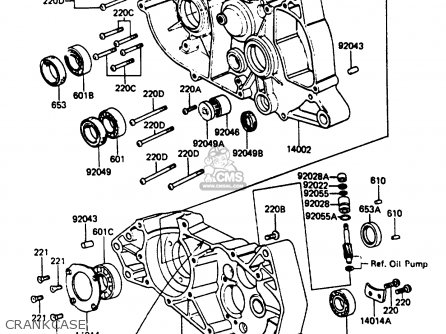 CRANKCASE - KE125A12 1985 UNITED KINGDOM FR GR