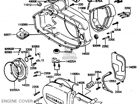 ENGINE COVER - KE125A12 1985 UNITED KINGDOM FR GR