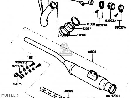 MUFFLER - KE125A12 1985 UNITED KINGDOM FR GR