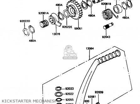 KICKSTARTER MECHANISM - KE125A12 1985 UNITED KINGDOM FR GR