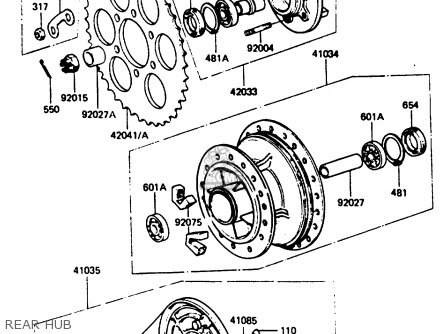 REAR HUB - KE125A12 1985 UNITED KINGDOM FR GR