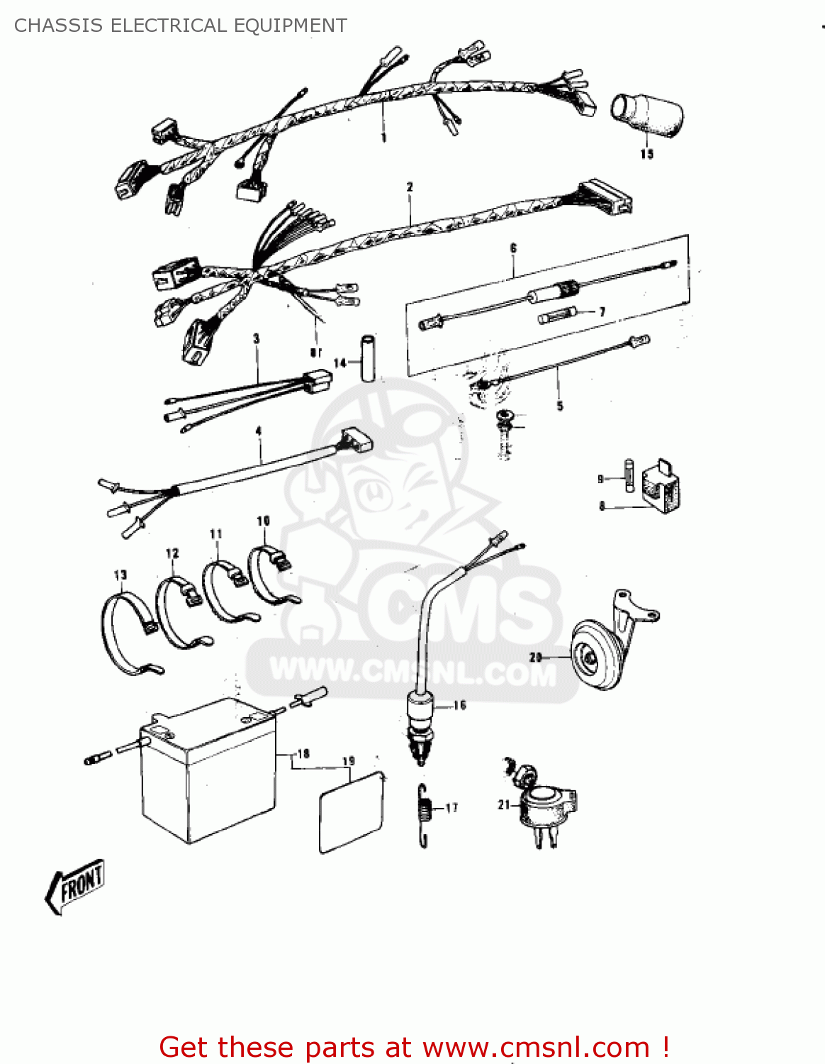 CHASSIS ELECTRICAL EQUIPMENT KE175-B1 KE175 1976 USA CANADA / MPH KPH