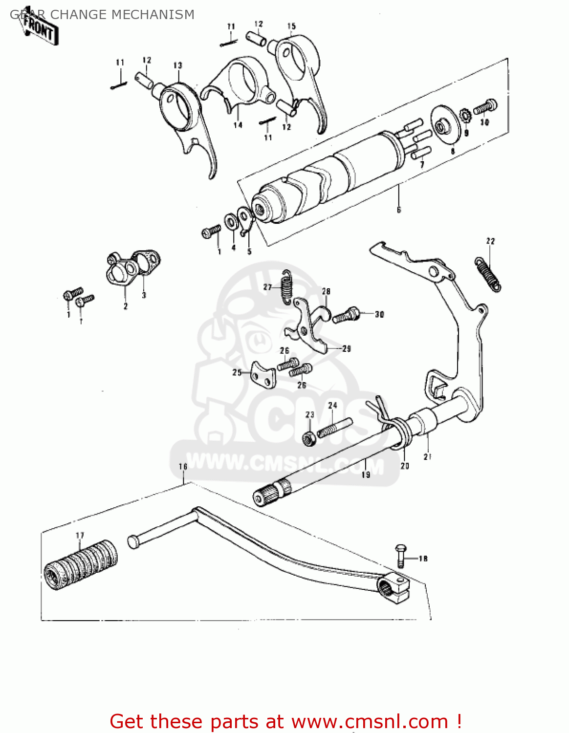 GEAR CHANGE MECHANISM KE175-B1 KE175 1976 USA CANADA / MPH KPH