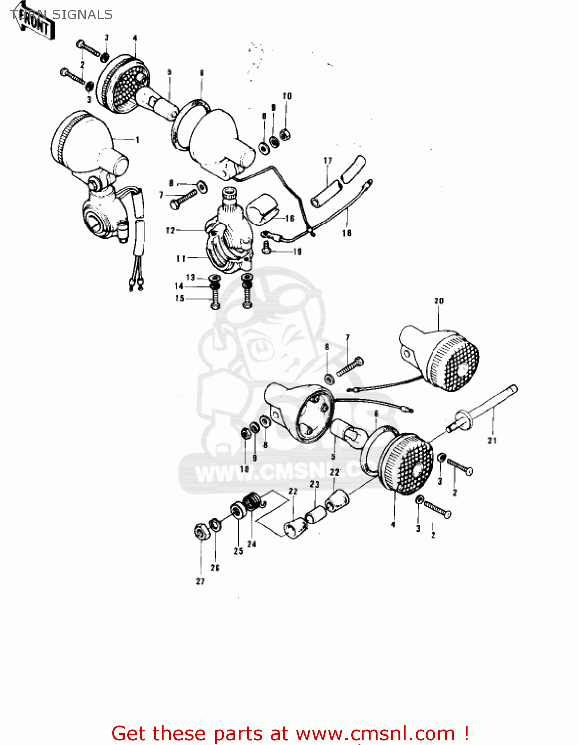 TURN SIGNALS KE175-B1 KE175 1976 USA CANADA / MPH KPH