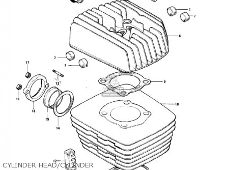 CYLINDER HEAD/CYLINDER - KE175-B1 KE175 1976 USA CANADA / MPH KPH