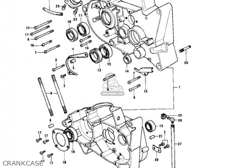CRANKCASE - KE175-B1 KE175 1976 USA CANADA / MPH KPH