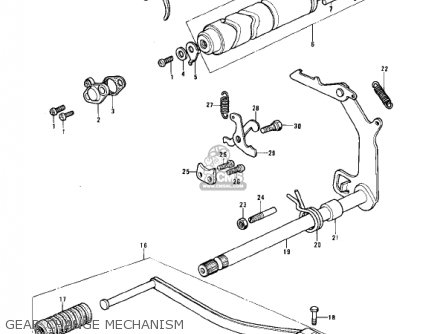 GEAR CHANGE MECHANISM - KE175-B1 KE175 1976 USA CANADA / MPH KPH