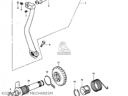 KICKSTARTER MECHANISM - KE175-B1 KE175 1976 USA CANADA / MPH KPH