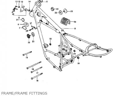 FRAME/FRAME FITTINGS - KE175-B1 KE175 1976 USA CANADA / MPH KPH