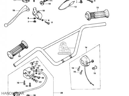 HANDLEBAR - KE175-B1 KE175 1976 USA CANADA / MPH KPH
