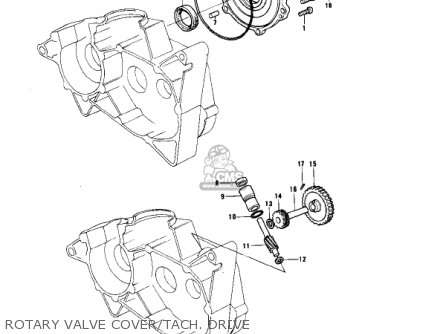 ROTARY VALVE COVER/TACH. DRIVE - KE175-B1 KE175 1976 USA CANADA / MPH KPH