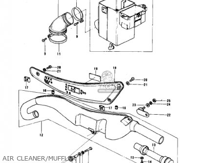 AIR CLEANER/MUFFLER - KE175-B1 KE175 1976 USA CANADA / MPH KPH