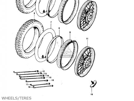 WHEELS/TIRES - KE175-B1 KE175 1976 USA CANADA / MPH KPH