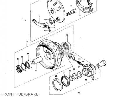FRONT HUB/BRAKE - KE175-B1 KE175 1976 USA CANADA / MPH KPH