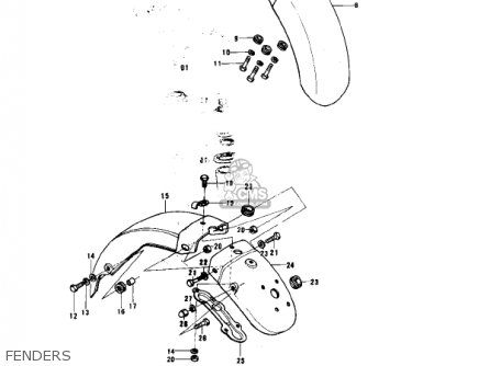 FENDERS - KE175-B1 KE175 1976 USA CANADA / MPH KPH