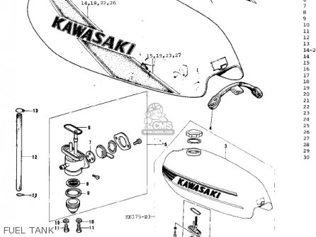 FUEL TANK - KE175-B1 KE175 1976 USA CANADA / MPH KPH