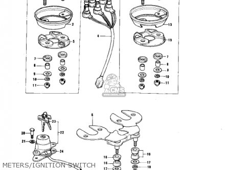 METERS/IGNITION SWITCH - KE175-B1 KE175 1976 USA CANADA / MPH KPH