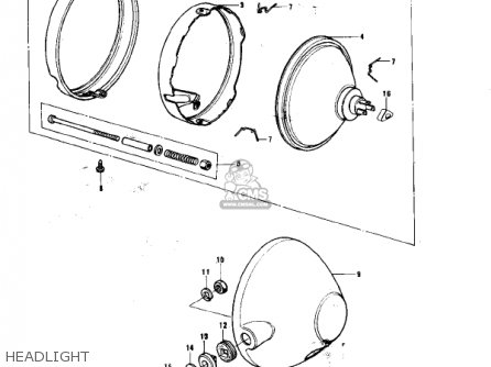 HEADLIGHT - KE175-B1 KE175 1976 USA CANADA / MPH KPH