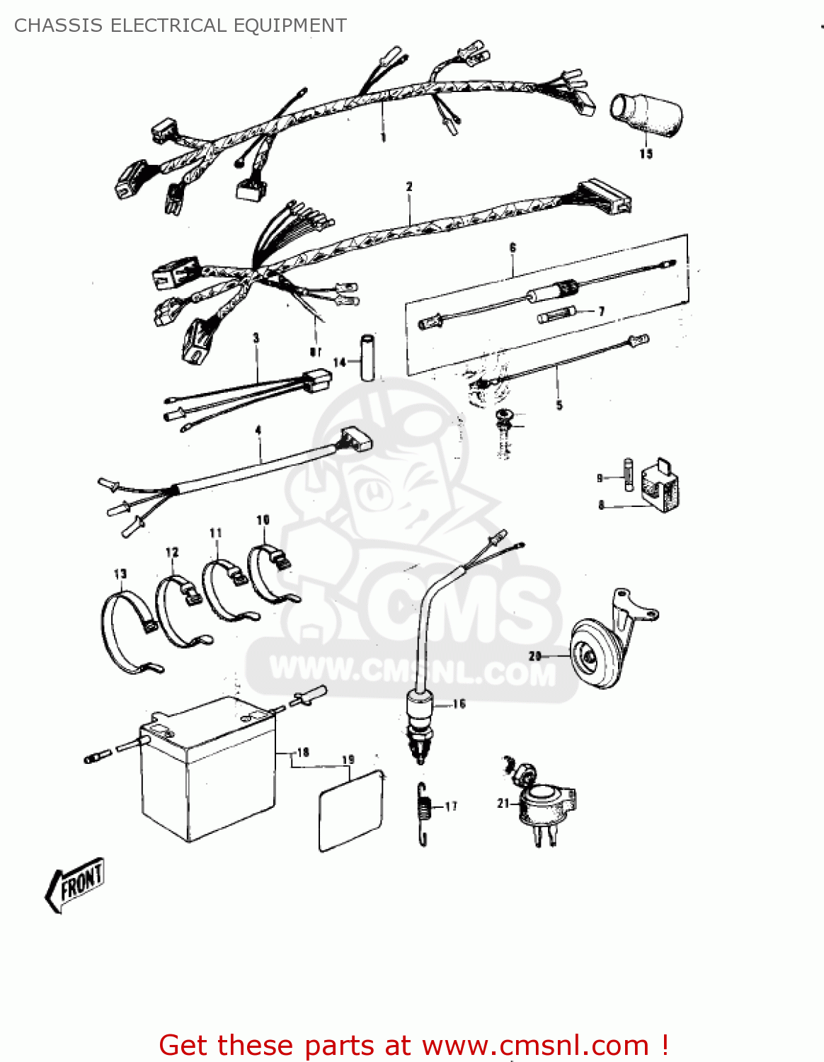 CHASSIS ELECTRICAL EQUIPMENT KE175-B2 KE175 1977 USA CANADA / MPH KPH