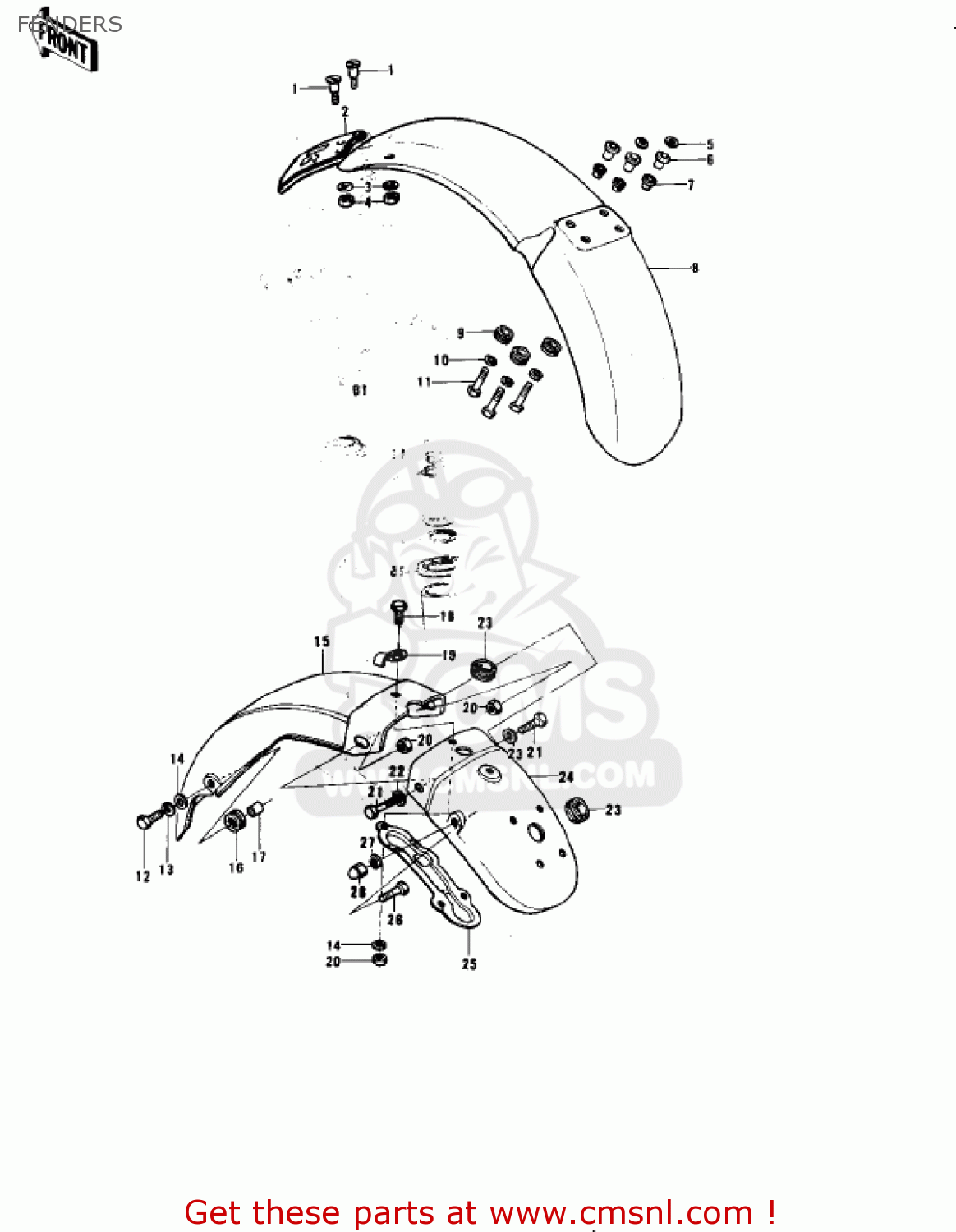 FENDERS KE175-B2 KE175 1977 USA CANADA / MPH KPH