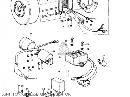 IGNITION/GENERATOR/REGULATOR - KE175-B2 KE175 1977 USA CANADA / MPH KPH