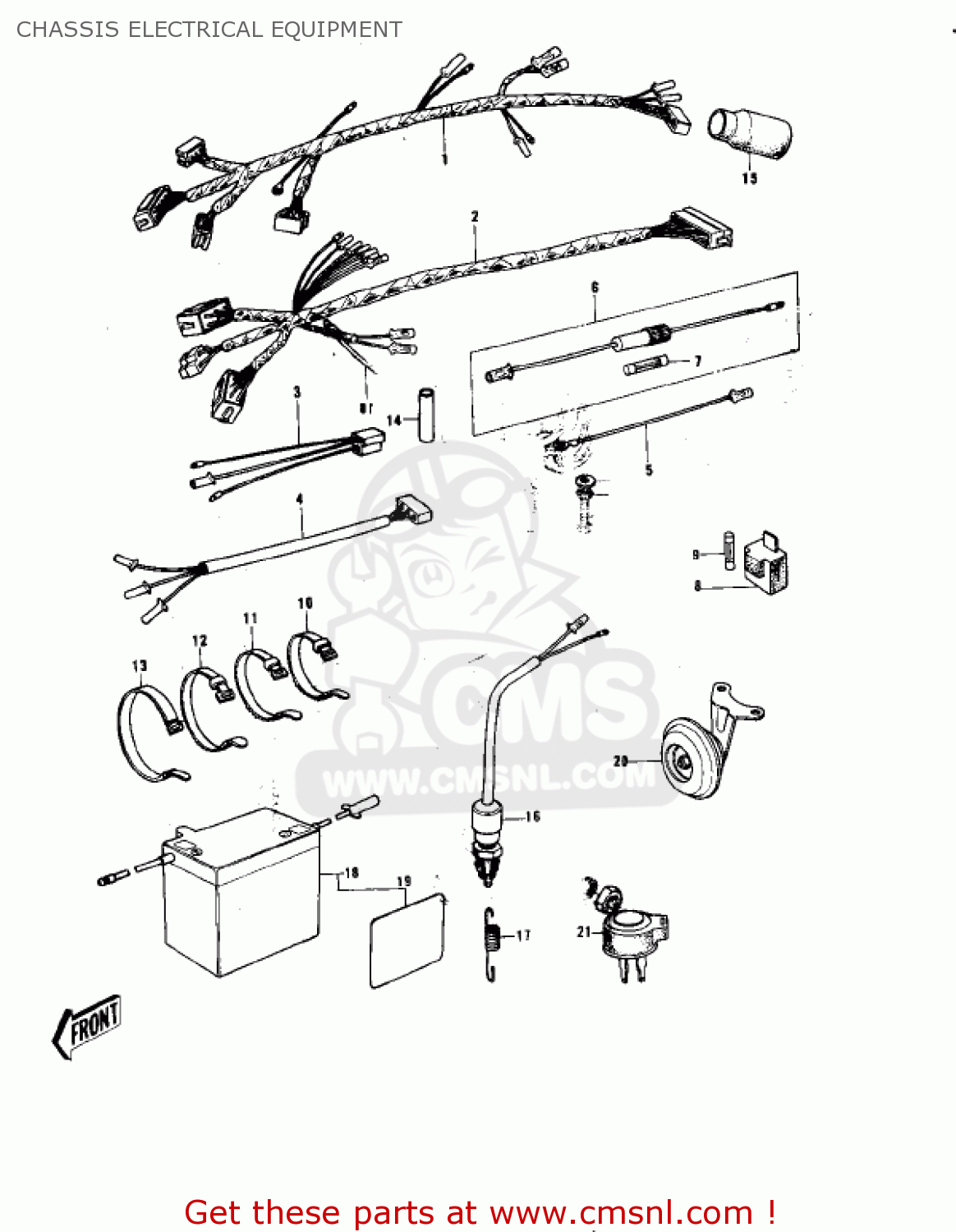 CHASSIS ELECTRICAL EQUIPMENT KE175-B3 KE175 1978 USA CANADA / MPH KPH