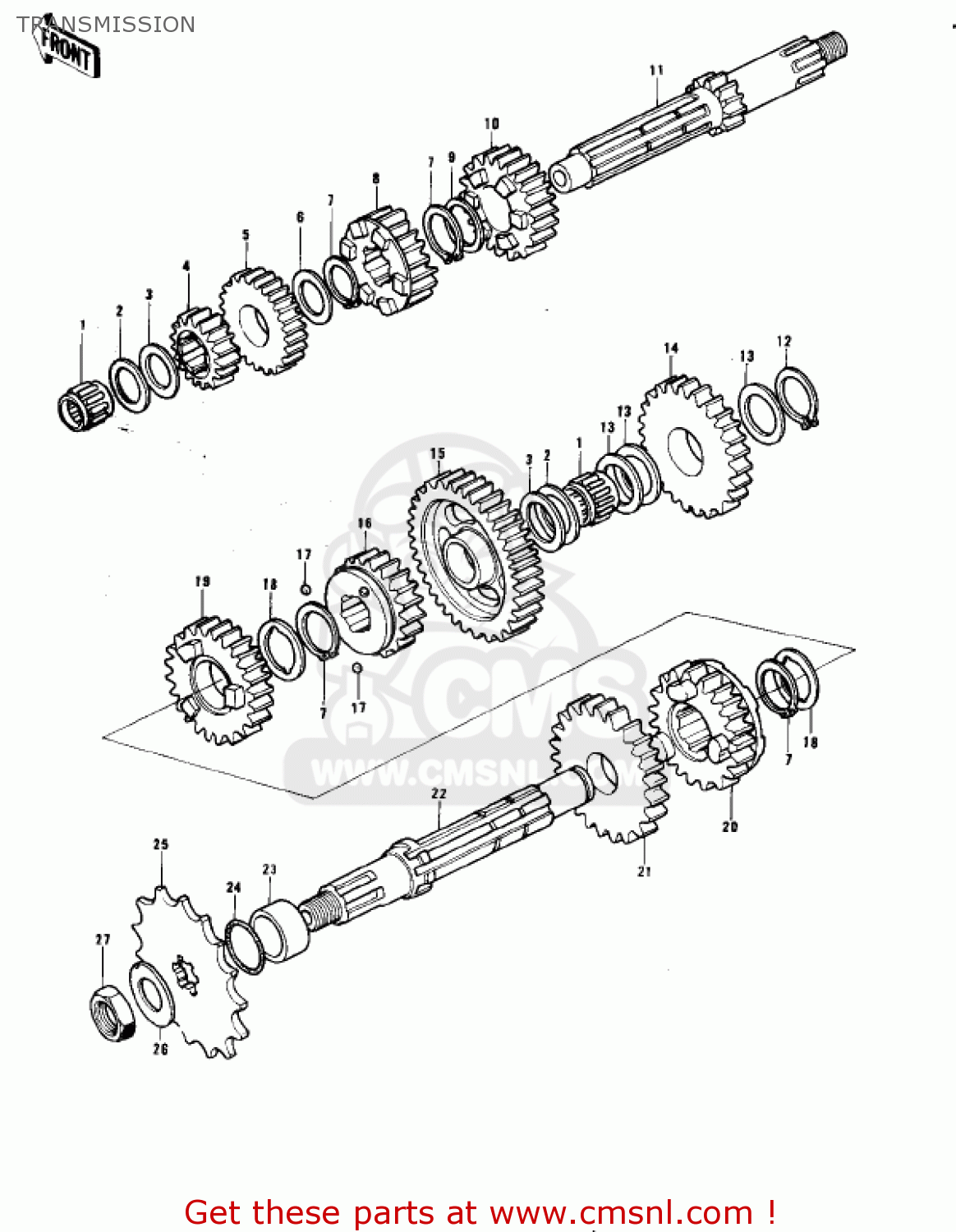 TRANSMISSION KE175-B3 KE175 1978 USA CANADA / MPH KPH