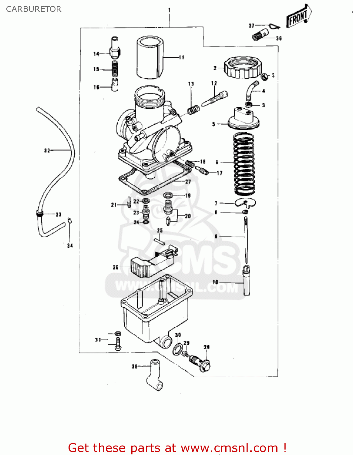 CARBURETOR KE175-B3 KE175 1978 USA CANADA / MPH KPH