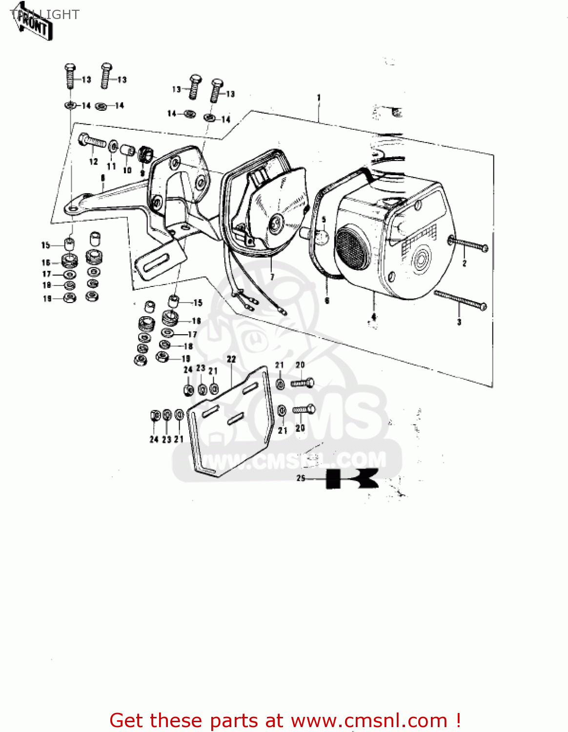TAILLIGHT KE175-B3 KE175 1978 USA CANADA / MPH KPH
