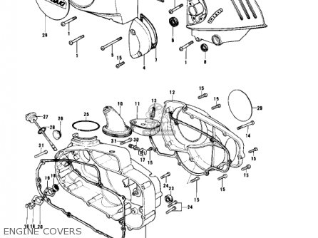 ENGINE COVERS - KE175-B3 KE175 1978 USA CANADA / MPH KPH