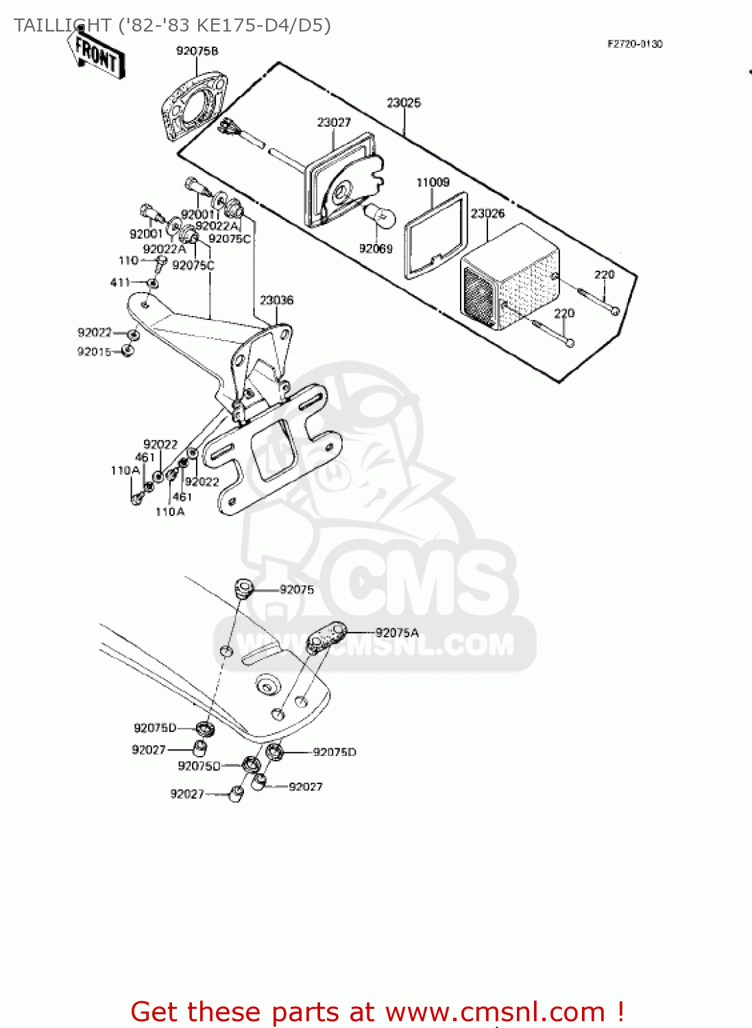 TAILLIGHT ('82-'83 KE175-D4/D5) KE175-D2 KE175 1980 USA CANADA