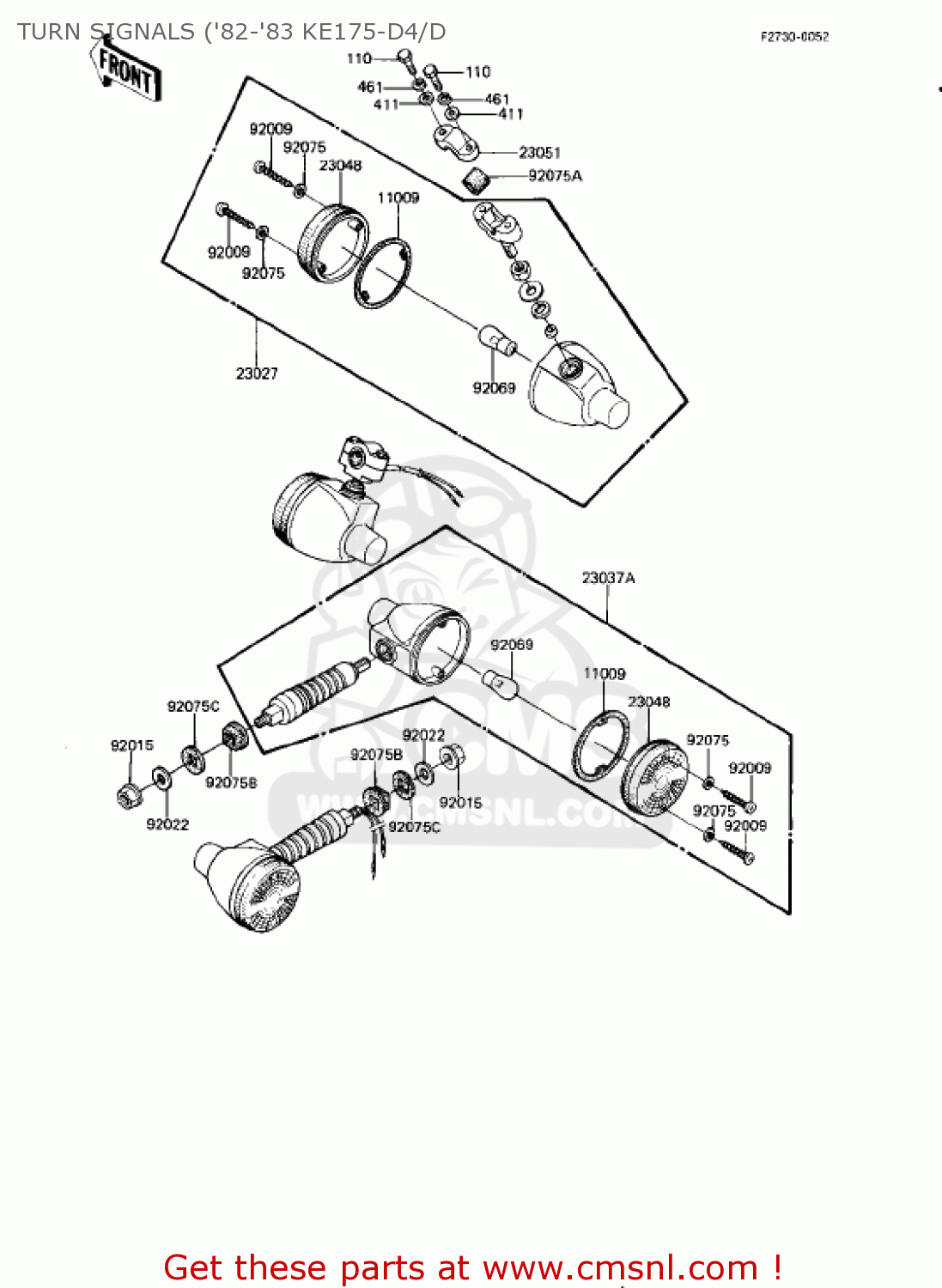 TURN SIGNALS ('82-'83 KE175-D4/D KE175-D2 KE175 1980 USA CANADA