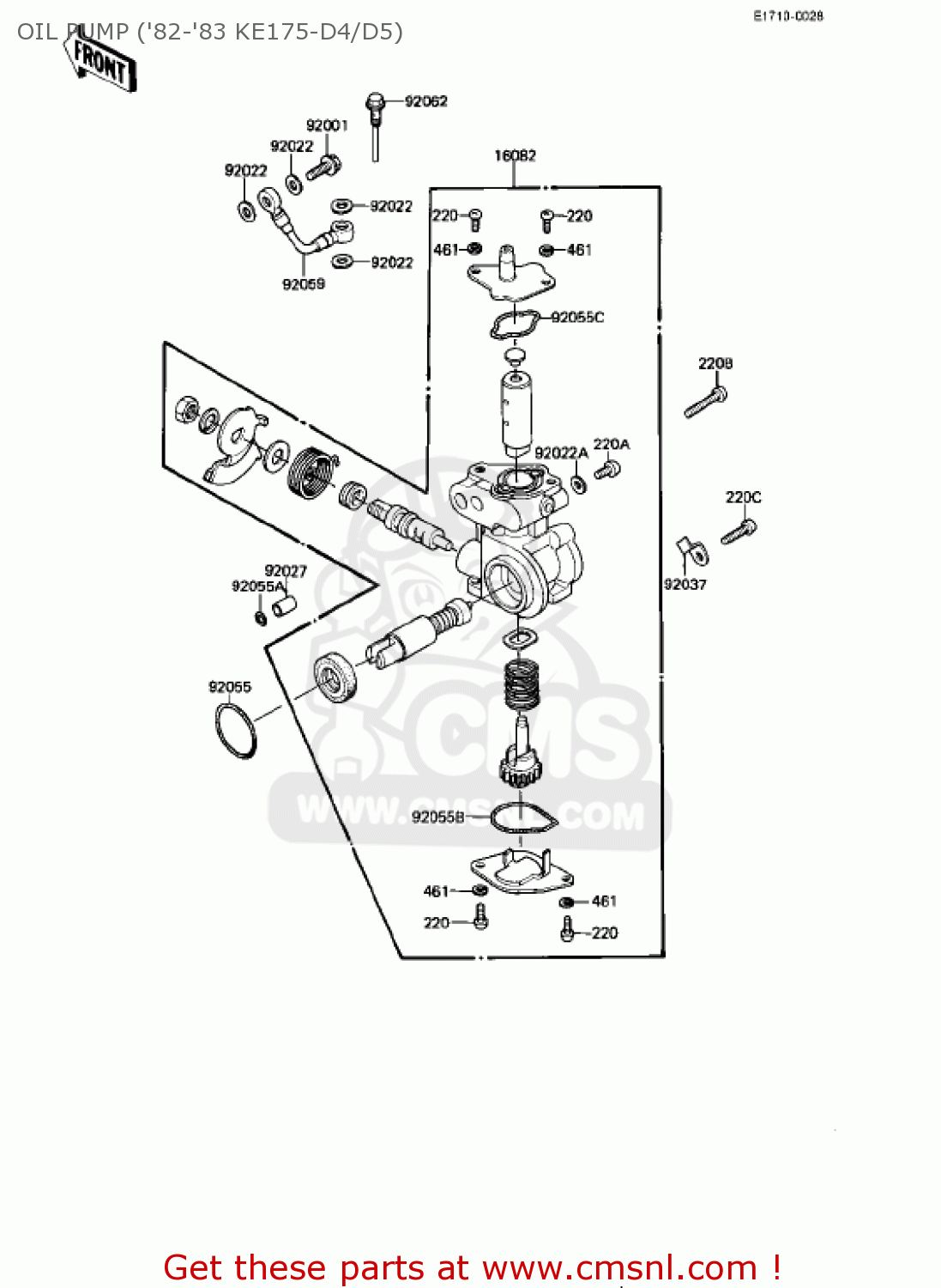 OIL PUMP ('82-'83 KE175-D4/D5) KE175-D2 KE175 1980 USA CANADA