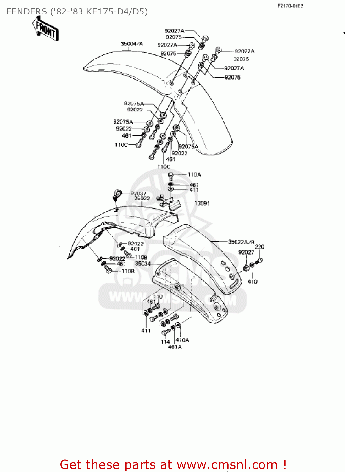 FENDERS ('82-'83 KE175-D4/D5) KE175-D2 KE175 1980 USA CANADA