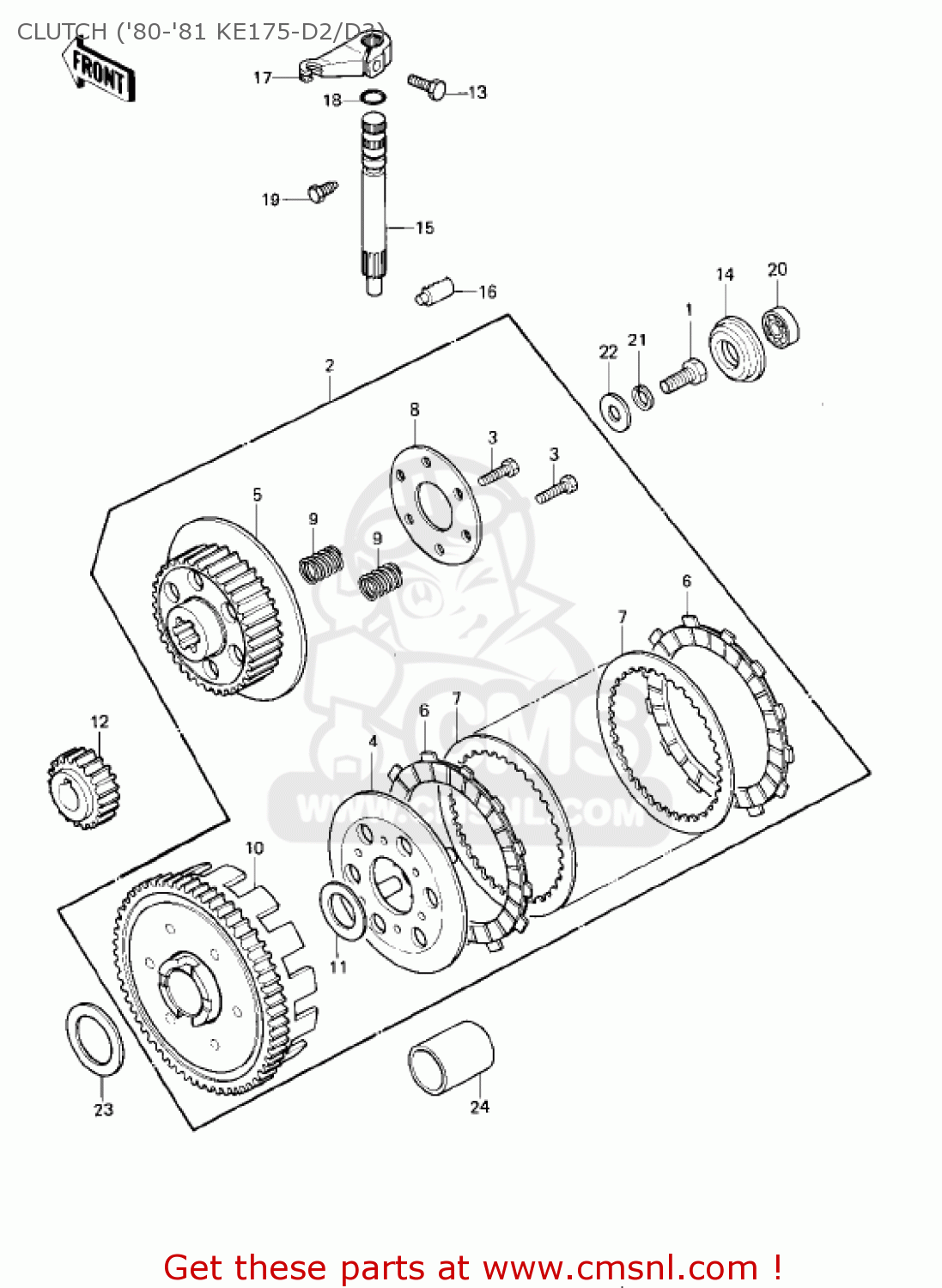 CLUTCH ('80-'81 KE175-D2/D3) KE175-D2 KE175 1980 USA CANADA
