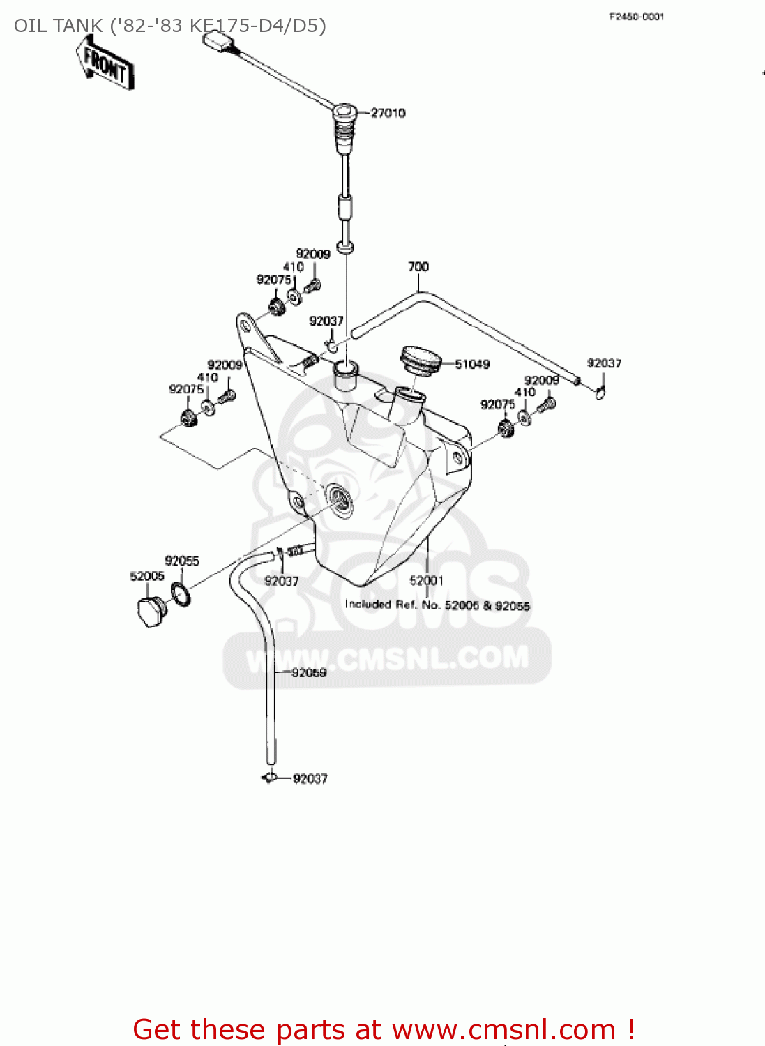 OIL TANK ('82-'83 KE175-D4/D5) KE175-D2 KE175 1980 USA CANADA