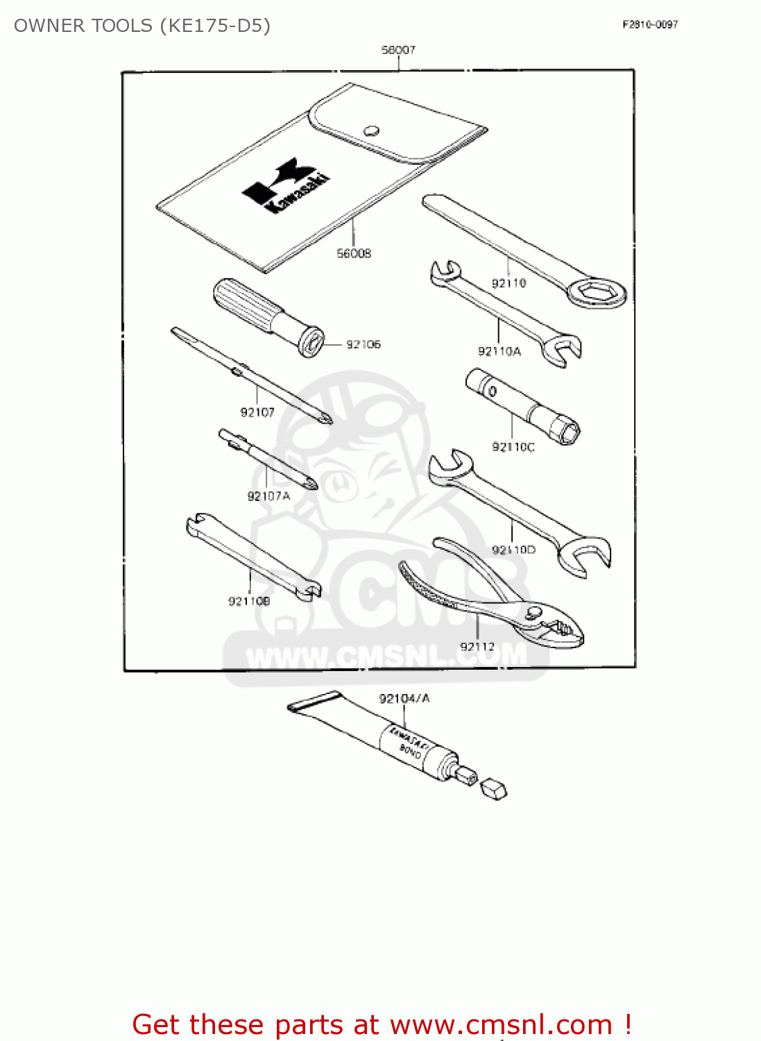 OWNER TOOLS (KE175-D5) KE175-D2 KE175 1980 USA CANADA