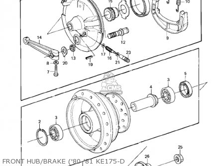 FRONT HUB/BRAKE ('80-'81 KE175-D - KE175-D2 KE175 1980 USA CANADA