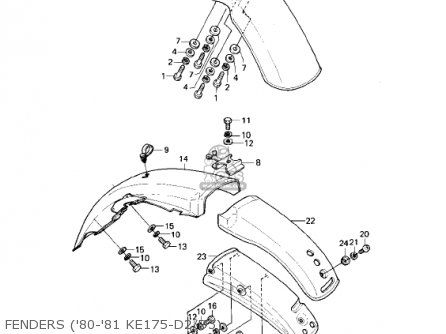 FENDERS ('80-'81 KE175-D2/D3) - KE175-D2 KE175 1980 USA CANADA
