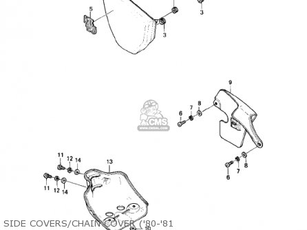 SIDE COVERS/CHAIN COVER ('80-'81 - KE175-D2 KE175 1980 USA CANADA
