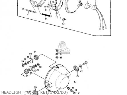 HEADLIGHT ('80-'81 KE175-D2/D3) - KE175-D2 KE175 1980 USA CANADA