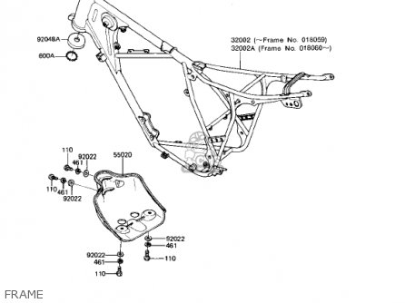 FRAME - KE175-D2 KE175 1980 USA CANADA