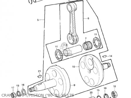 CRANKSHAFT/PISTON ('80-'81 KE175 - KE175-D2 KE175 1980 USA CANADA