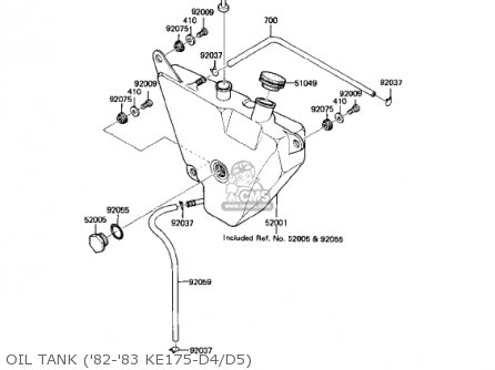 OIL TANK ('82-'83 KE175-D4/D5) - KE175-D2 KE175 1980 USA CANADA