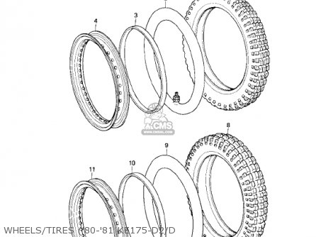 WHEELS/TIRES ('80-'81 KE175-D2/D - KE175-D2 KE175 1980 USA CANADA