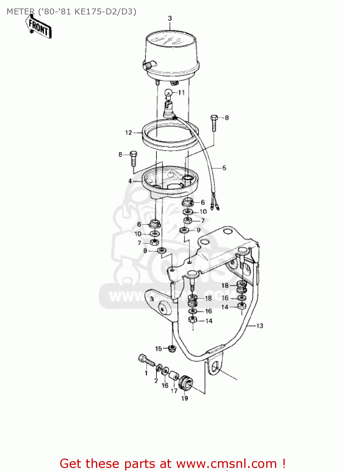 METER ('80-'81 KE175-D2/D3) KE175-D3 KE175 1981 USA CANADA