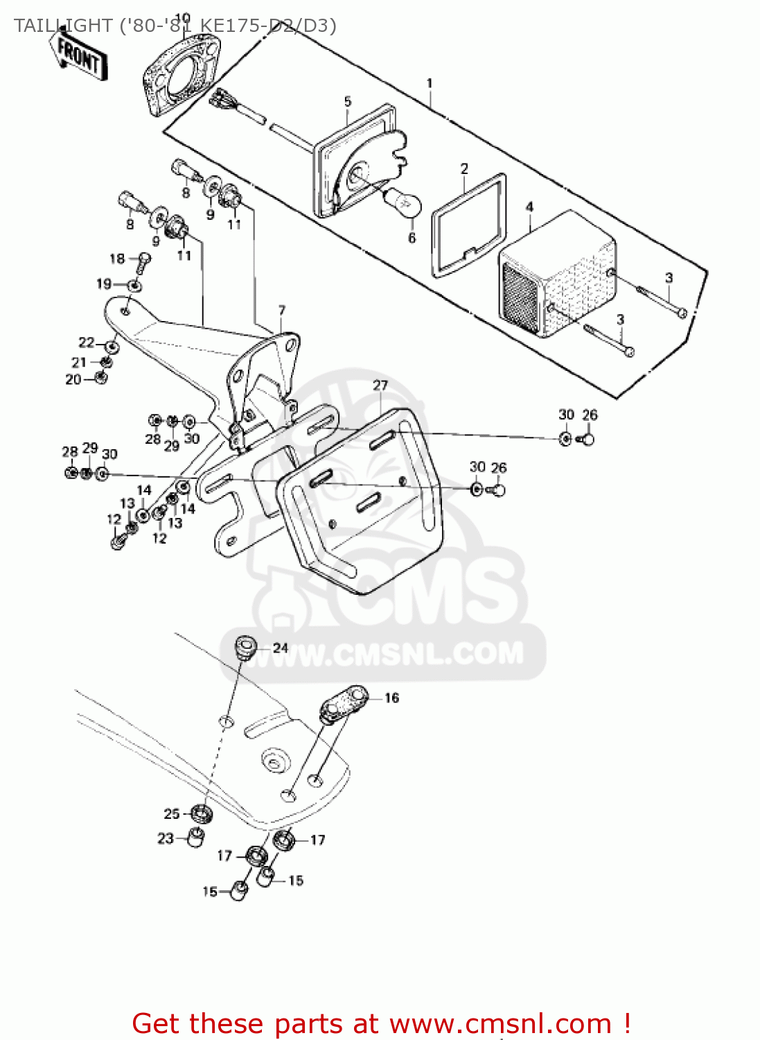 TAILLIGHT ('80-'81 KE175-D2/D3) KE175-D3 KE175 1981 USA CANADA