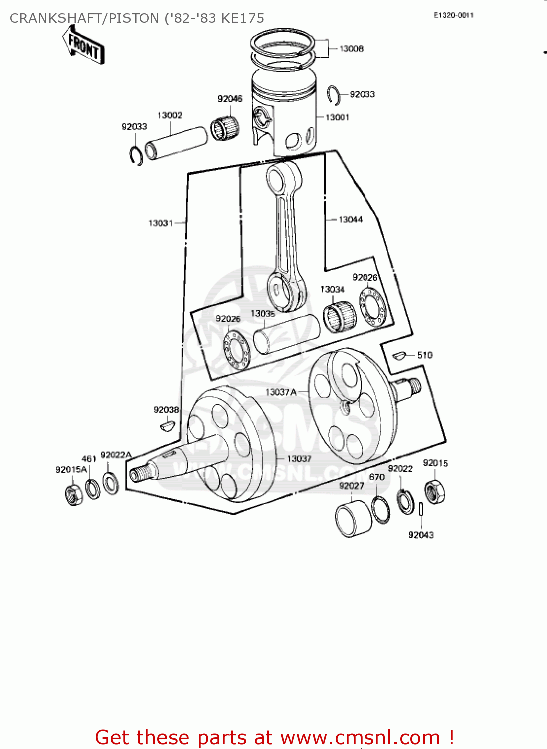 CRANKSHAFT/PISTON ('82-'83 KE175 KE175-D3 KE175 1981 USA CANADA