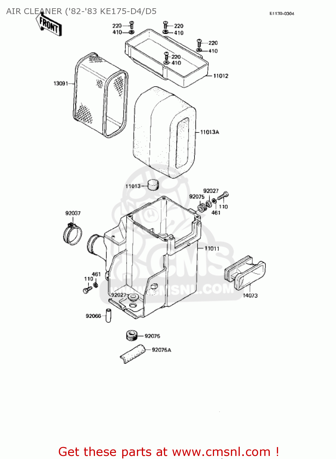 AIR CLEANER ('82-'83 KE175-D4/D5 KE175-D3 KE175 1981 USA CANADA