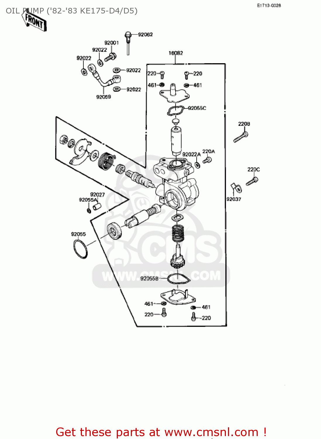 OIL PUMP ('82-'83 KE175-D4/D5) KE175-D3 KE175 1981 USA CANADA